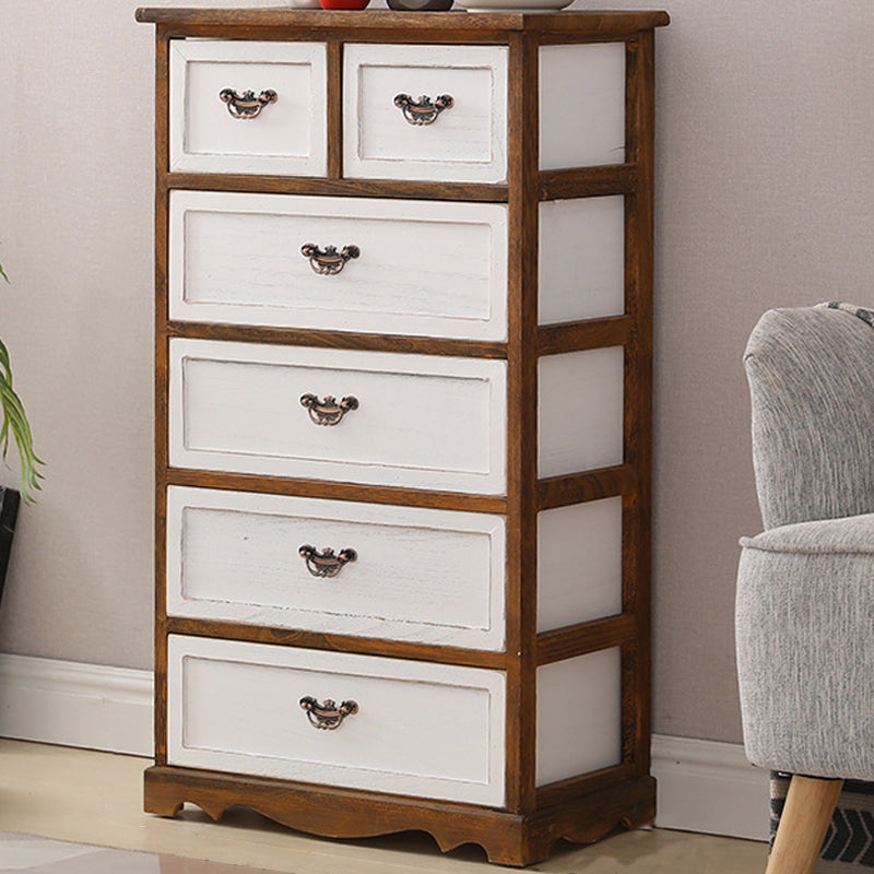 Nautical Bedroom Vertical Storage Chest Wooden Chest with Drawers