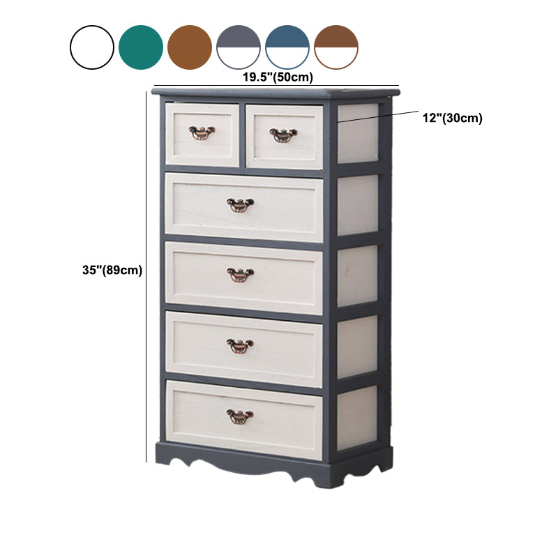 Nautical Bedroom Vertical Storage Chest Wooden Chest with Drawers