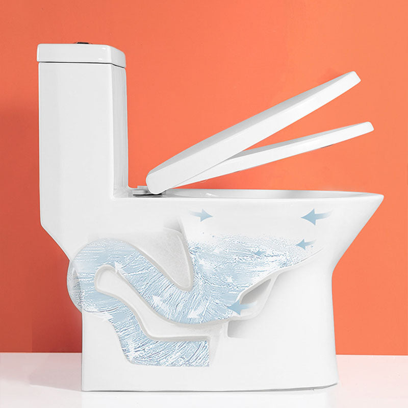 Ceramic Floor Mount Toilet Household One-piece Elongated Siphon Jet Flush Toilet