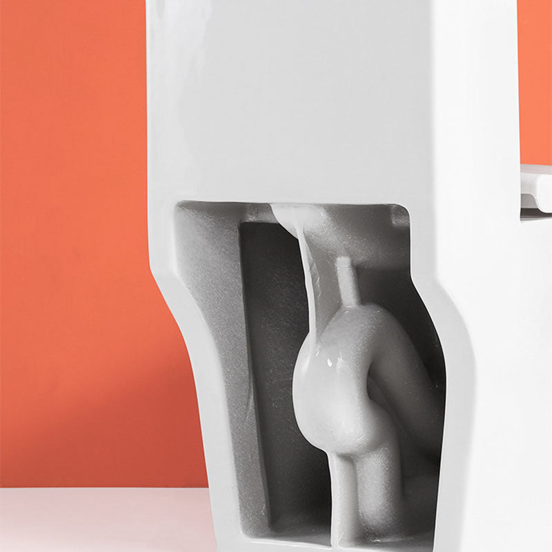 Ceramic Floor Mount Toilet Household One-piece Elongated Siphon Jet Flush Toilet