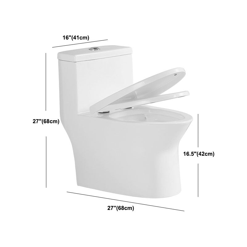 Ceramic Floor Mount Toilet Household One-piece Elongated Siphon Jet Flush Toilet