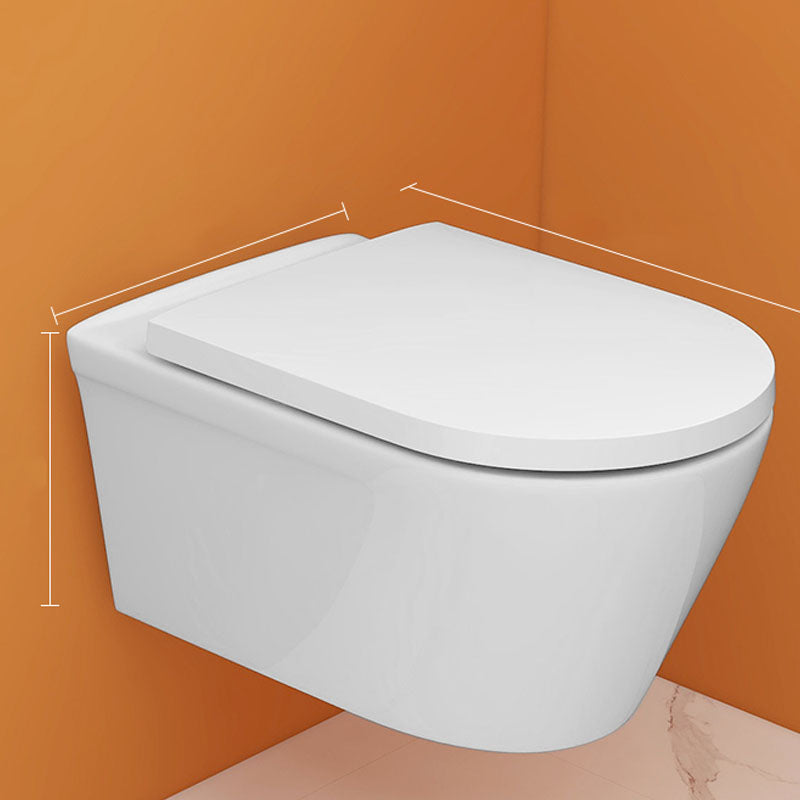 Modern White Siphon Jet Toilet Bowl Wall Mount Flush Toilet With Seat for Bathroom