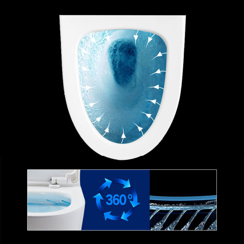 Modern White Siphon Jet Toilet Bowl Wall Mount Flush Toilet With Seat for Bathroom