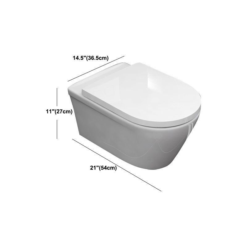Modern White Siphon Jet Toilet Bowl Wall Mount Flush Toilet With Seat for Bathroom