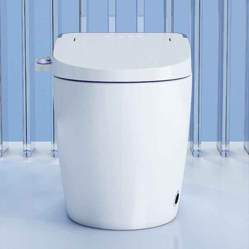 Modern White Skirted Toilet Bowl All-In-One Toilet with Seat for Bathroom
