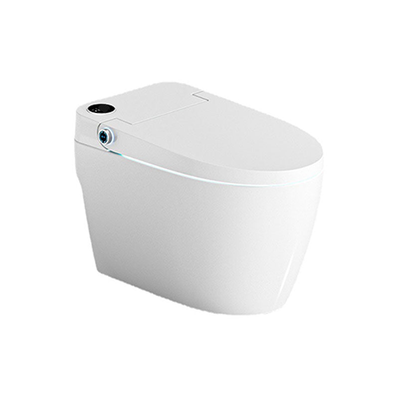 Modern White Skirted Toilet Bowl All-In-One Toilet with Seat for Bathroom