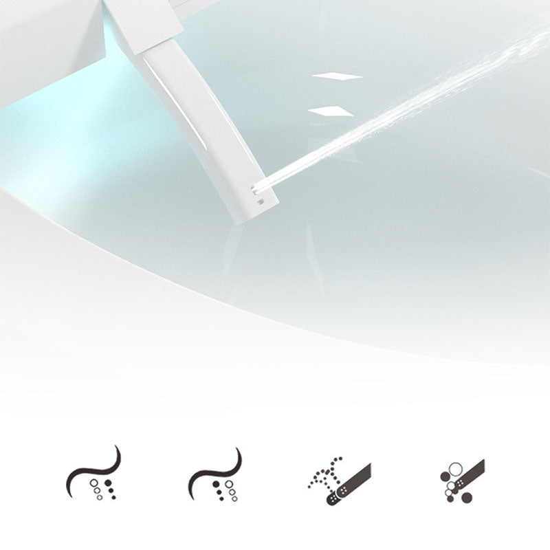 Modern White Skirted Toilet Bowl All-In-One Toilet with Seat for Bathroom