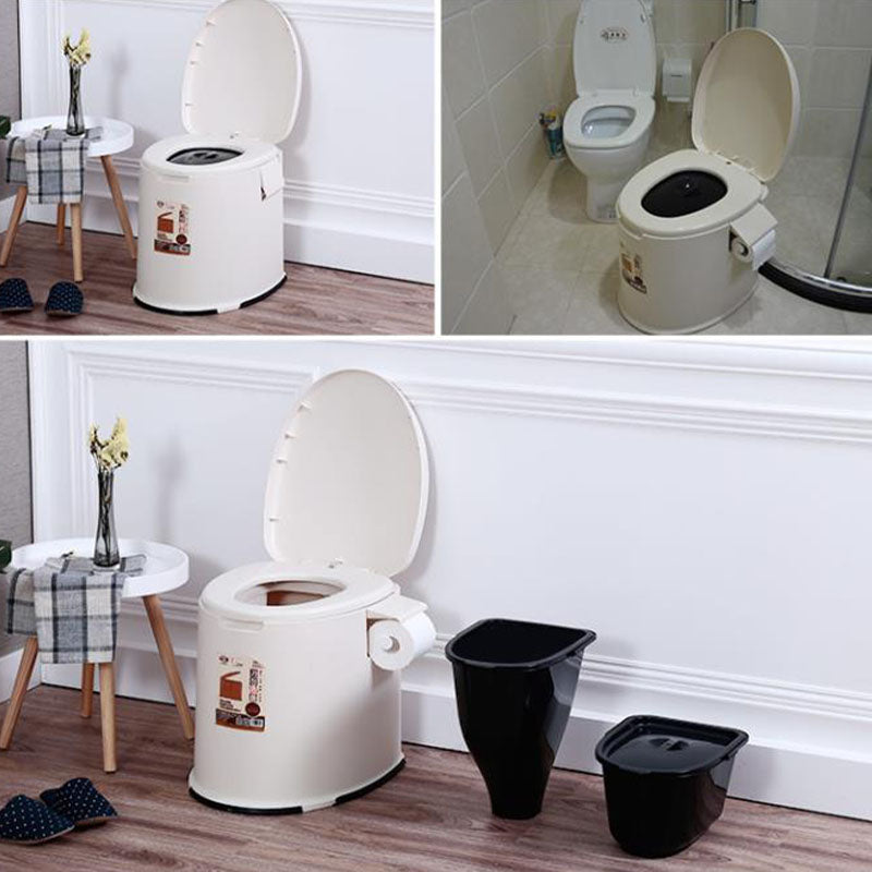 Contemporary Plastic Toilet Floor Mounted Toilet Bowl with Seat for Bathroom
