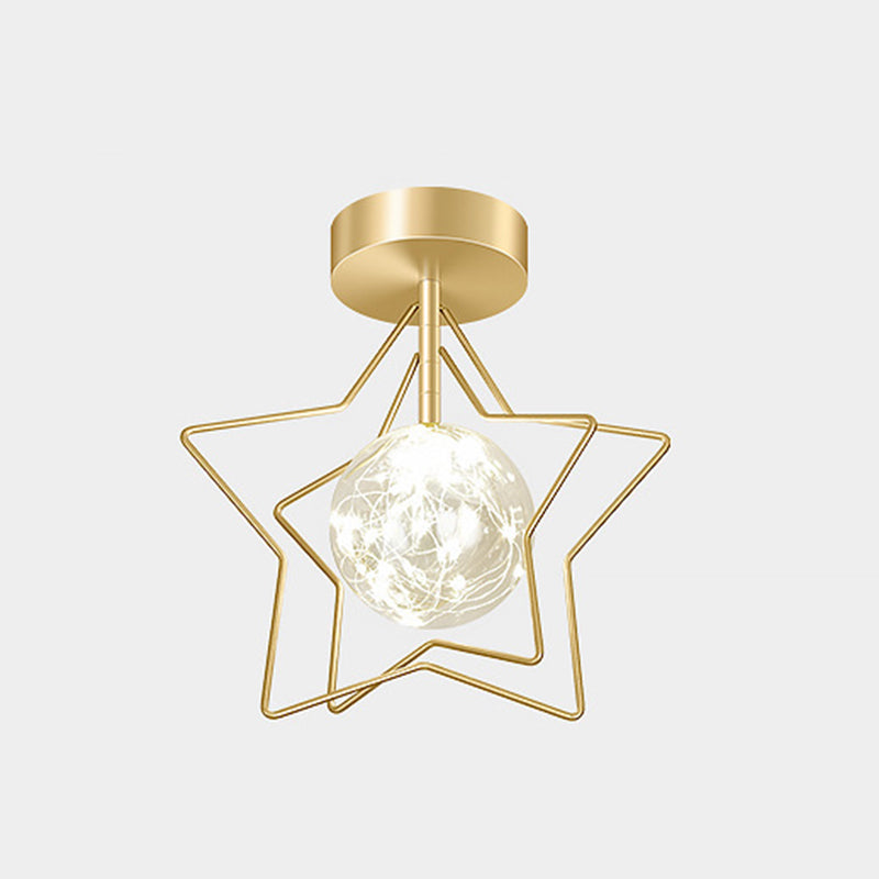 Modernism Metal Ceiling Light Star Flush Mount Lighting for Home