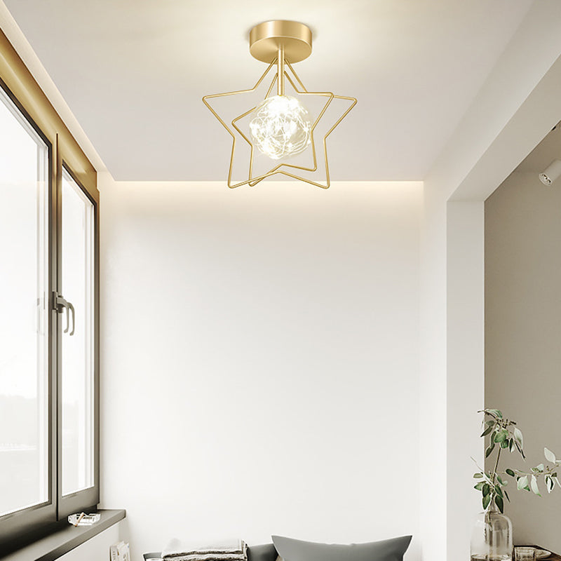 Modernism Metal Ceiling Light Star Flush Mount Lighting for Home