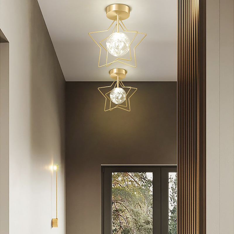 Modernism Metal Ceiling Light Star Flush Mount Lighting for Home