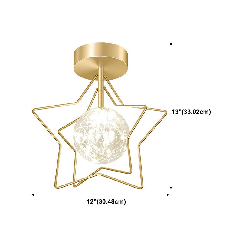 Modernism Metal Ceiling Light Star Flush Mount Lighting for Home