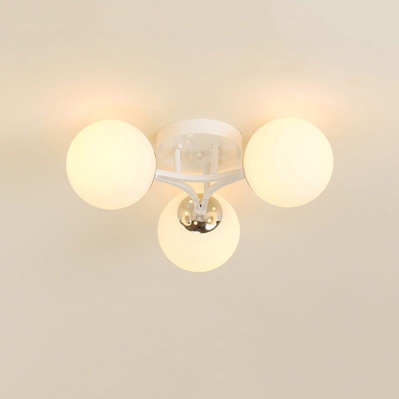 Glass Ball Shape Flush Ceiling Light Modern Multi Lights Flush Light Fixtures
