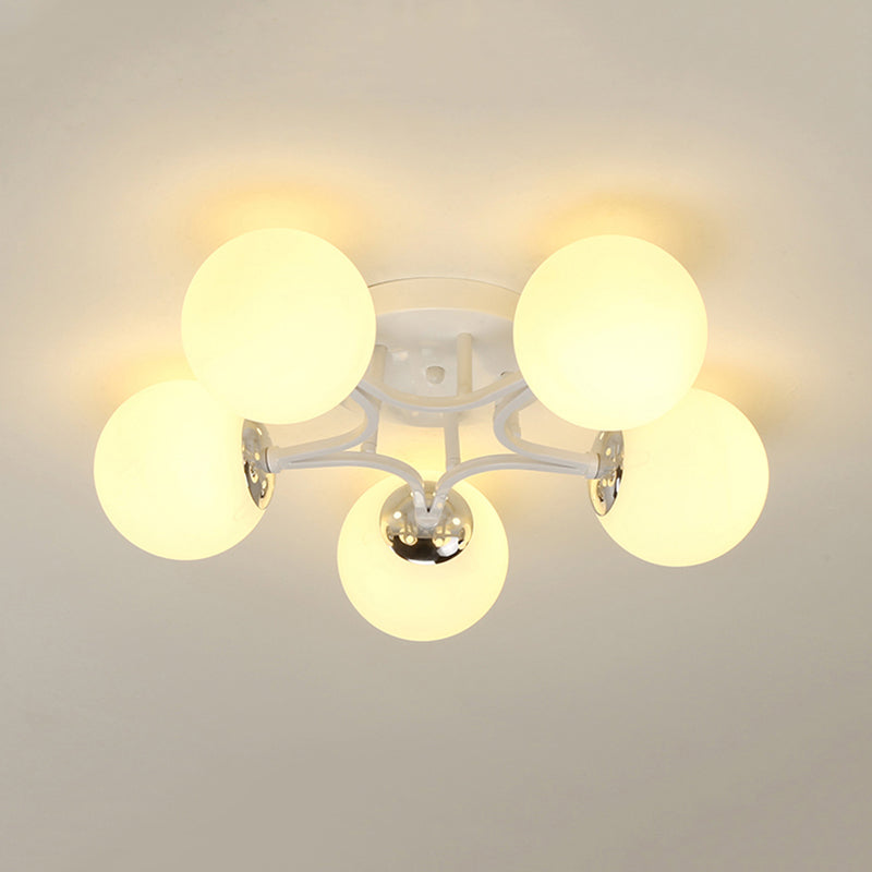 Glass Ball Shape Flush Ceiling Light Modern Multi Lights Flush Light Fixtures