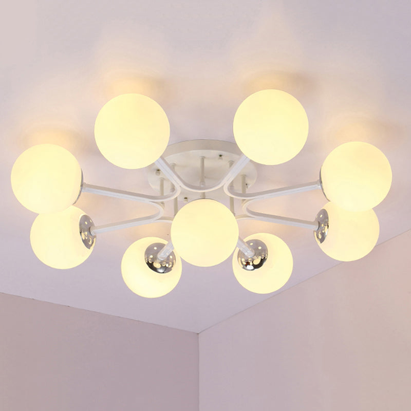 Glass Ball Shape Flush Ceiling Light Modern Multi Lights Flush Light Fixtures