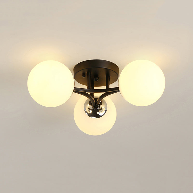 Glass Ball Shape Flush Ceiling Light Modern Multi Lights Flush Light Fixtures