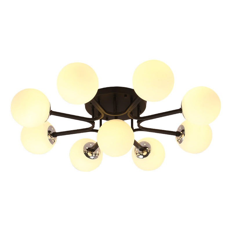 Glass Ball Shape Flush Ceiling Light Modern Multi Lights Flush Light Fixtures