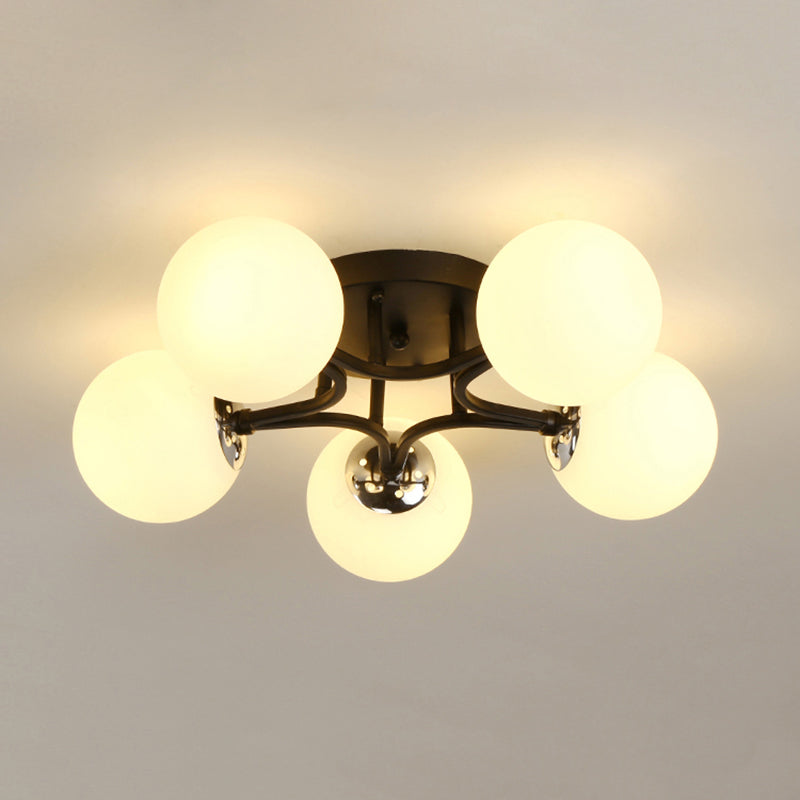 Glass Ball Shape Flush Ceiling Light Modern Multi Lights Flush Light Fixtures