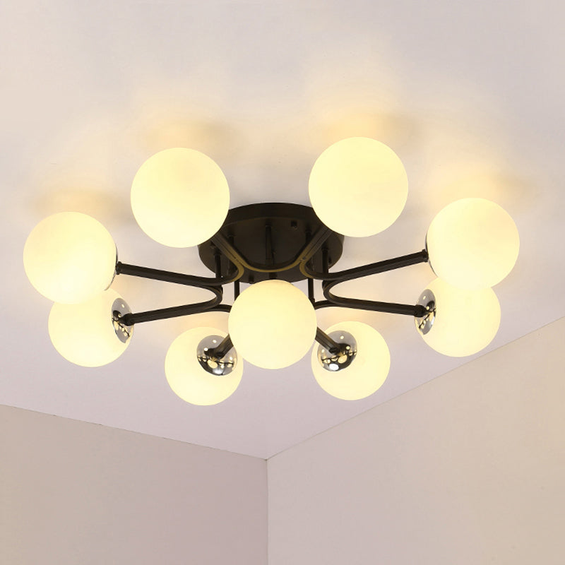 Glass Ball Shape Flush Ceiling Light Modern Multi Lights Flush Light Fixtures