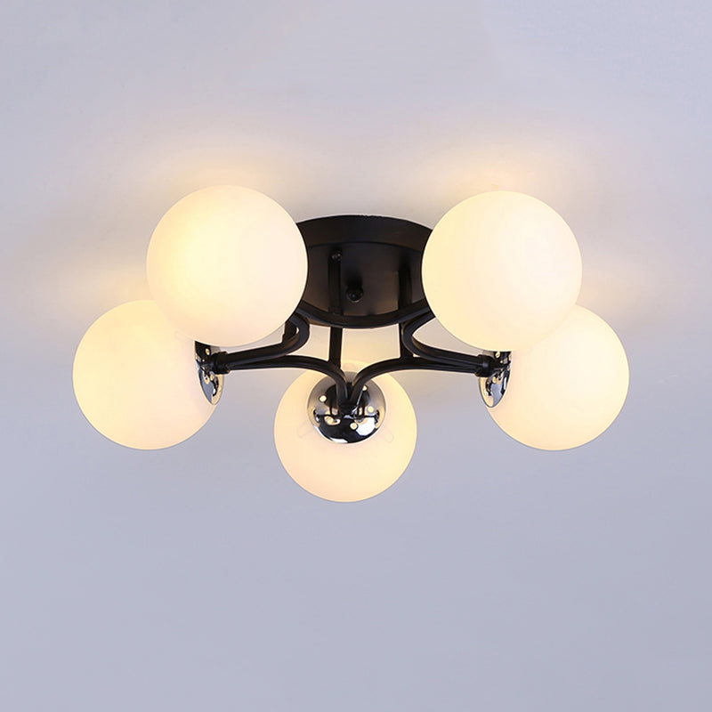 Glass Ball Shape Flush Ceiling Light Modern Multi Lights Flush Light Fixtures