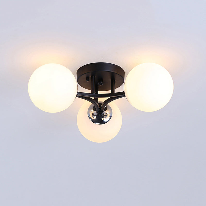 Glass Ball Shape Flush Ceiling Light Modern Multi Lights Flush Light Fixtures