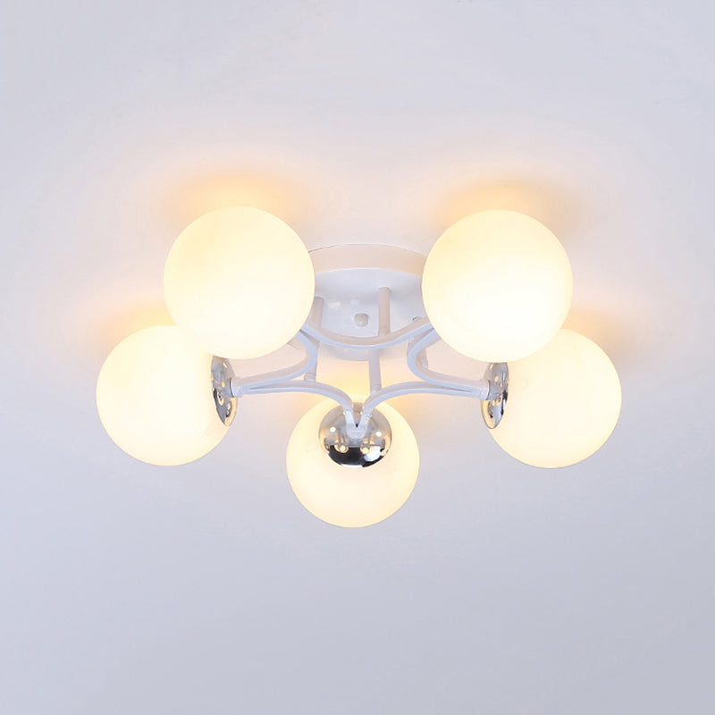 Glass Ball Shape Flush Ceiling Light Modern Multi Lights Flush Light Fixtures