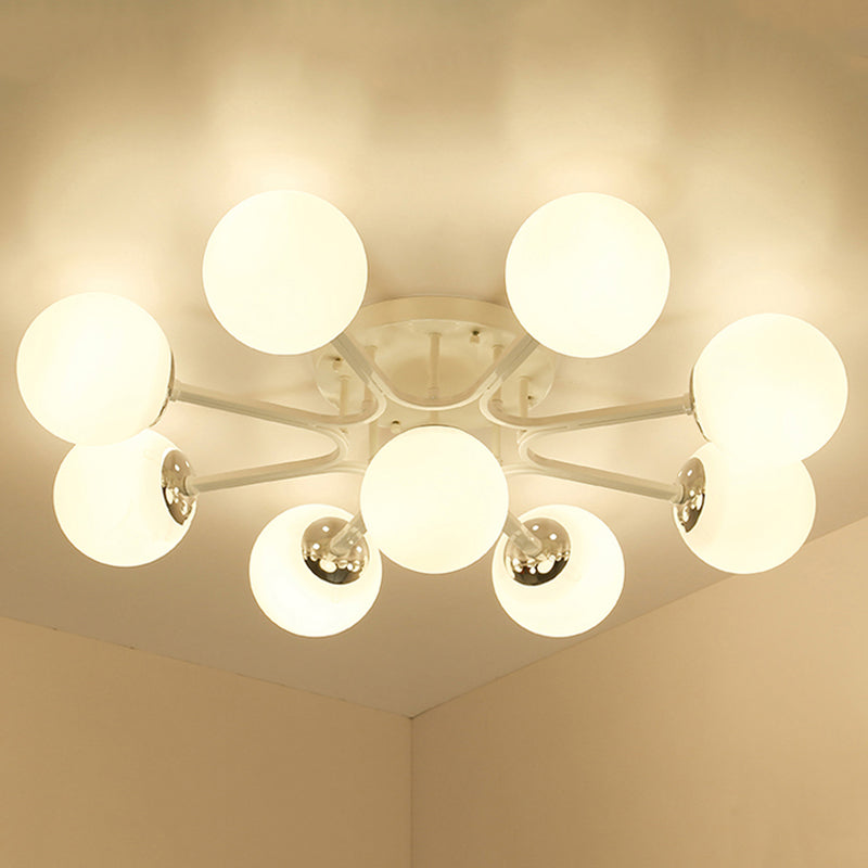 Glass Ball Shape Flush Ceiling Light Modern Multi Lights Flush Light Fixtures