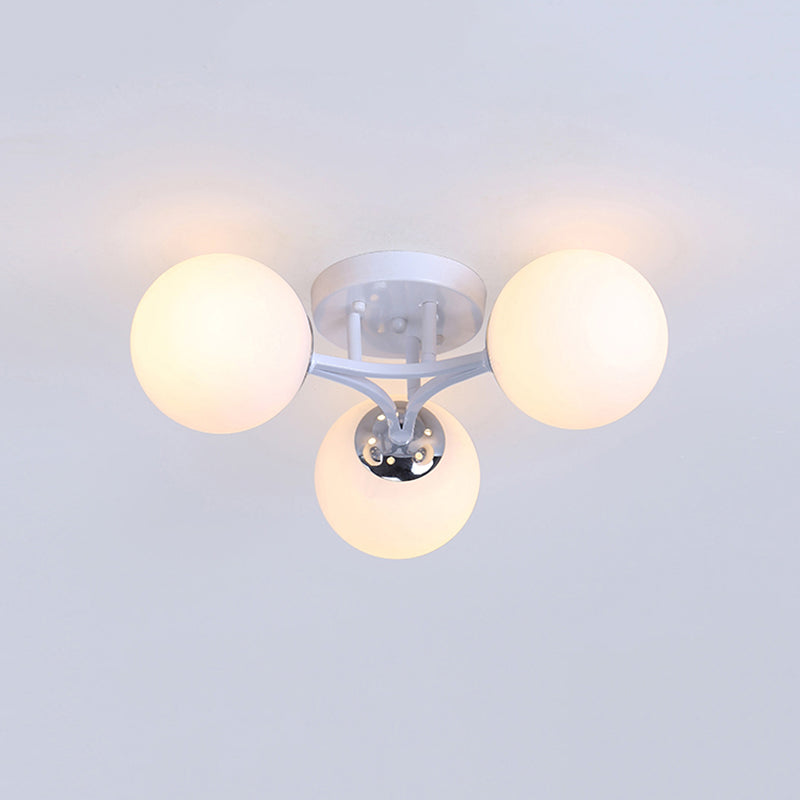 Glass Ball Shape Flush Ceiling Light Modern Multi Lights Flush Light Fixtures