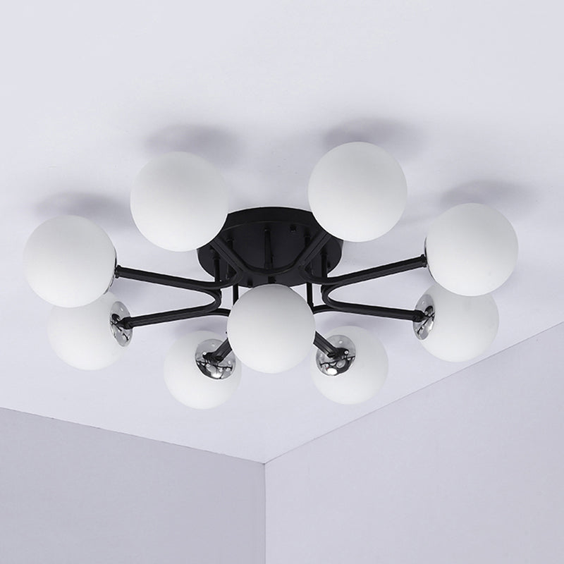 Glass Ball Shape Flush Ceiling Light Modern Multi Lights Flush Light Fixtures