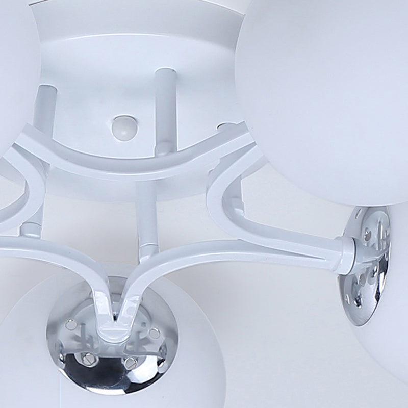 Glass Ball Shape Flush Ceiling Light Modern Multi Lights Flush Light Fixtures
