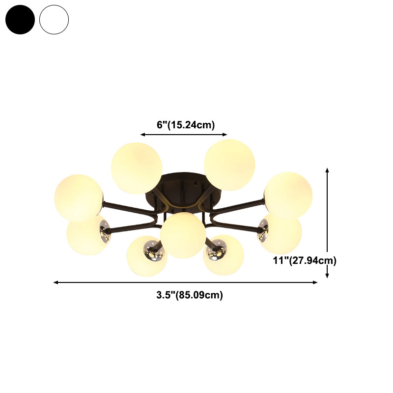 Glass Ball Shape Flush Ceiling Light Modern Multi Lights Flush Light Fixtures