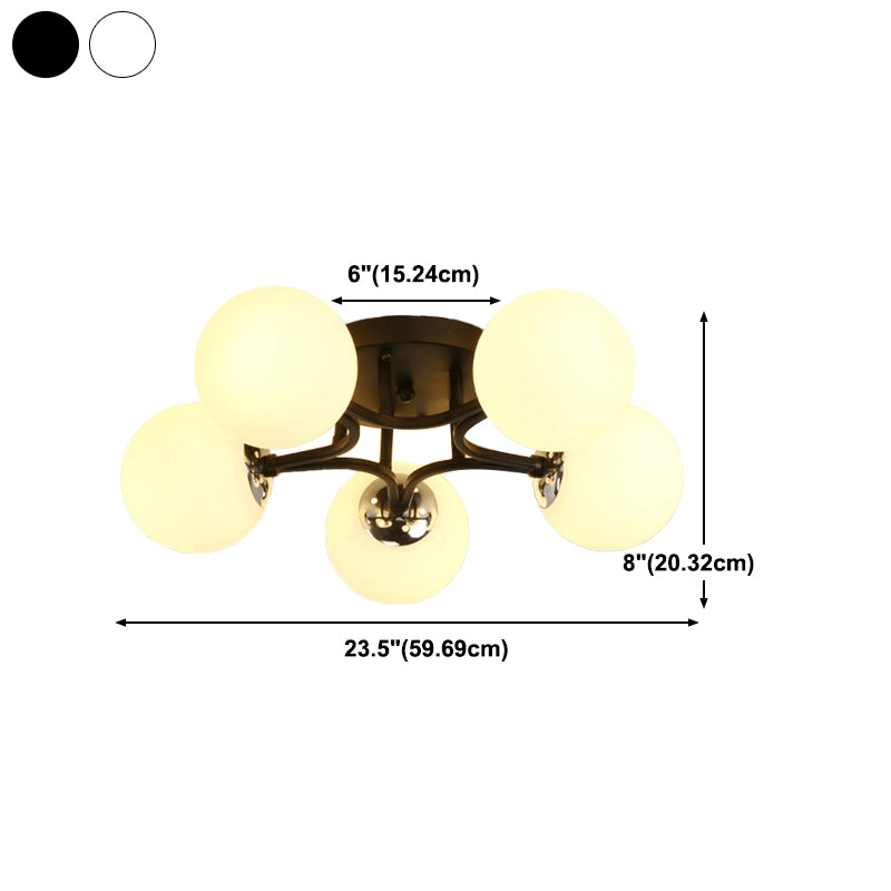 Glass Ball Shape Flush Ceiling Light Modern Multi Lights Flush Light Fixtures