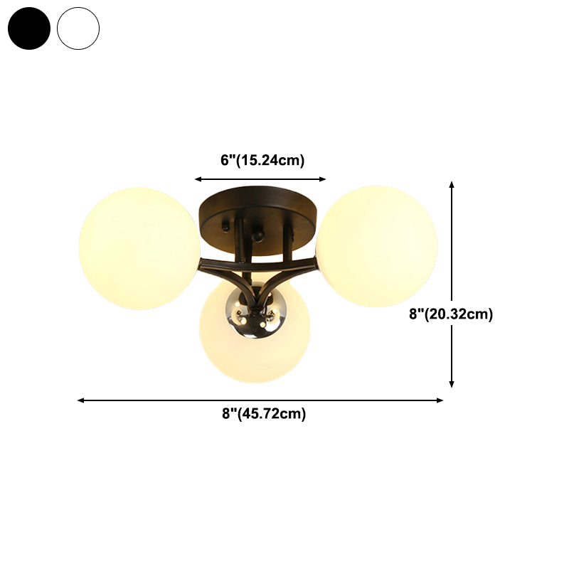 Glass Ball Shape Flush Ceiling Light Modern Multi Lights Flush Light Fixtures