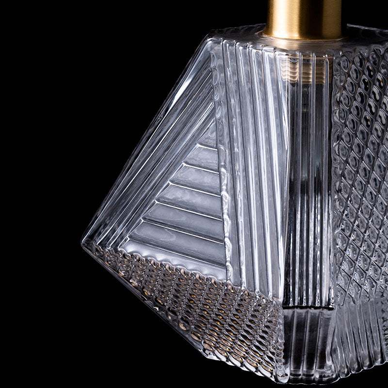 Single Modernism Golden Finish Flush Mount Lighting Unique Glass Ceiling Light