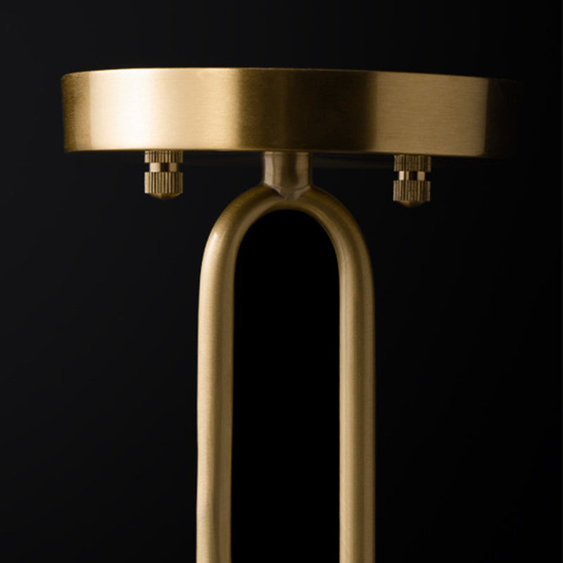 Single Modernism Golden Finish Flush Mount Lighting Unique Glass Ceiling Light