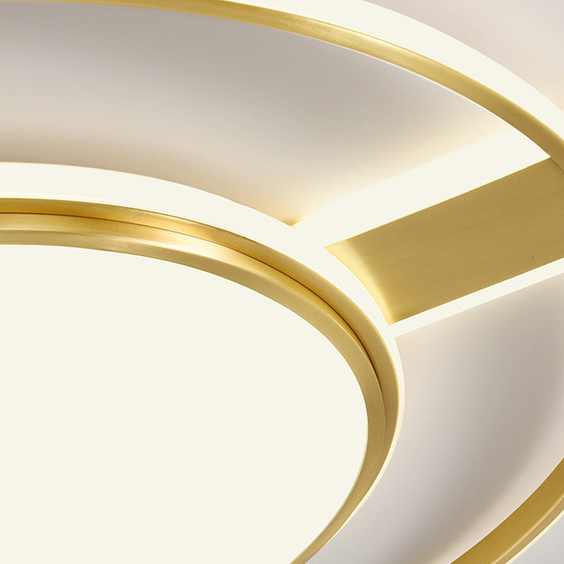Modern Ceiling Lighting Gold Flush Mount Fixture with Brass for Bedroom