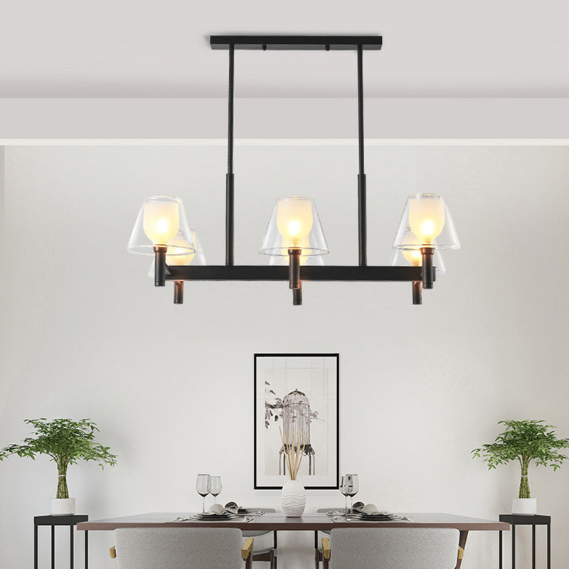 Industrial Sputnik Island Lighting Fixtures Glass Island Lighting in Black