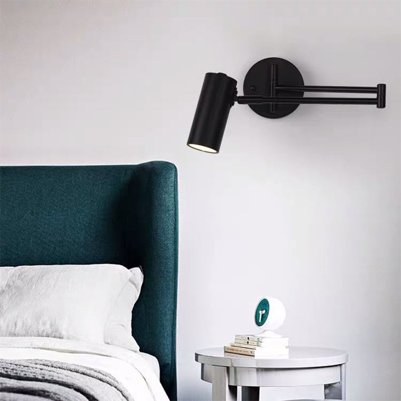 1 Light Cylinder Wall Mounted Lamp Contemporary Metal Wall Lighting Ideas