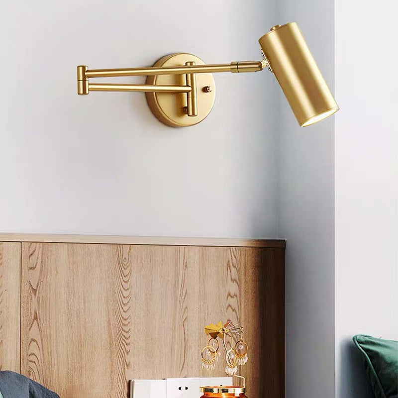 1 Light Cylinder Wall Mounted Lamp Contemporary Metal Wall Lighting Ideas