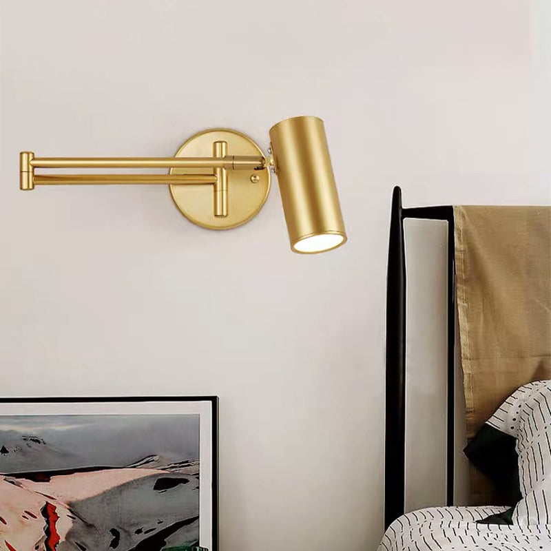 1 Light Cylinder Wall Mounted Lamp Contemporary Metal Wall Lighting Ideas