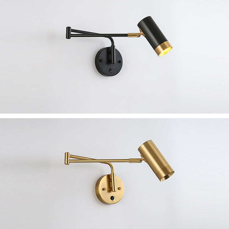 Cylinder Wall Light Sconces Modern Metal 1 Light Wall Mounted Lamp for Bedroom