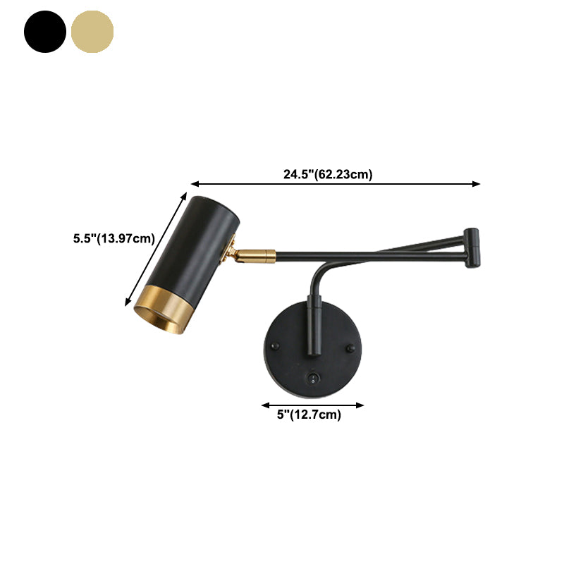 Cylinder Wall Light Sconces Modern Metal 1 Light Wall Mounted Lamp for Bedroom