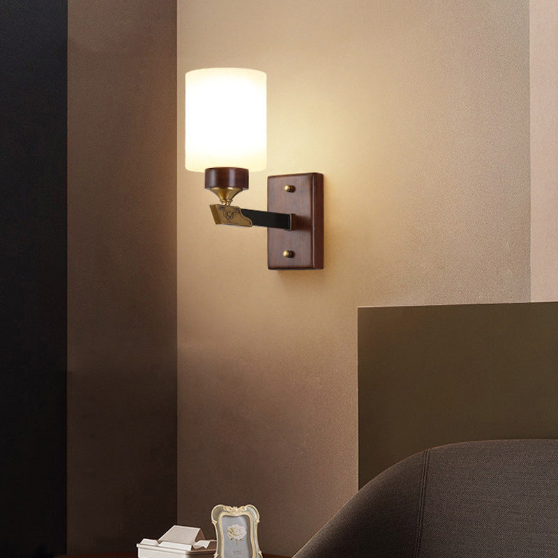 1 Light Wall Sconce Lighting Modern Wood Wall Light Fixture for Dining Room