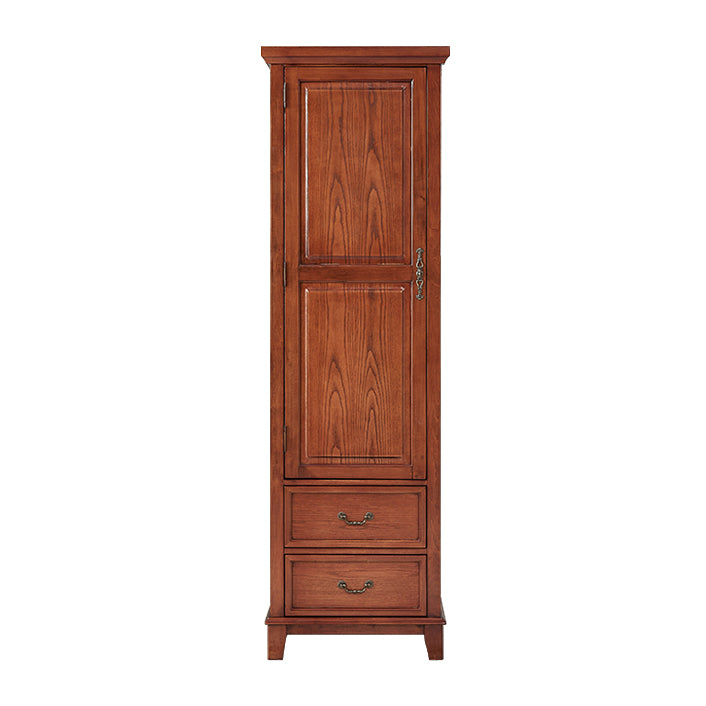 Traditional Rubberwood Armoire for Home Matte Finish Cabinet with Hinged Door
