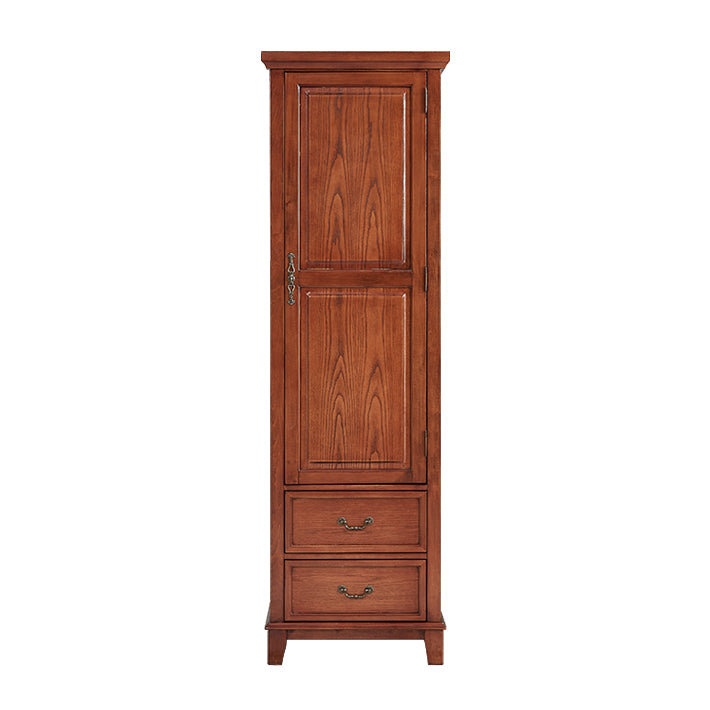 Traditional Rubberwood Armoire for Home Matte Finish Cabinet with Hinged Door