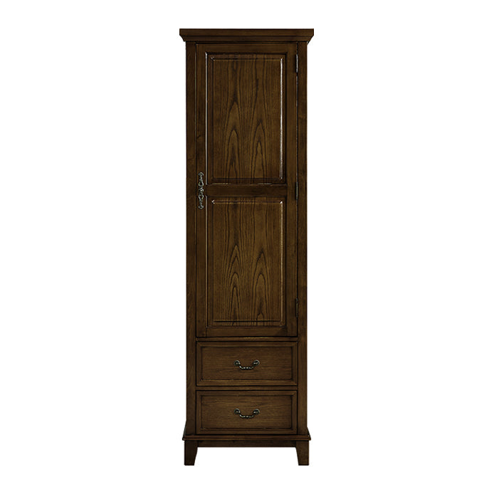 Traditional Rubberwood Armoire for Home Matte Finish Cabinet with Hinged Door
