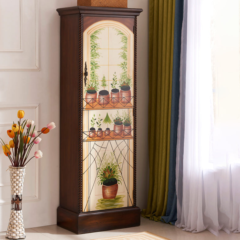 Traditional Birch Wood Storage Cabinet Matte Finish Cabinet for Home