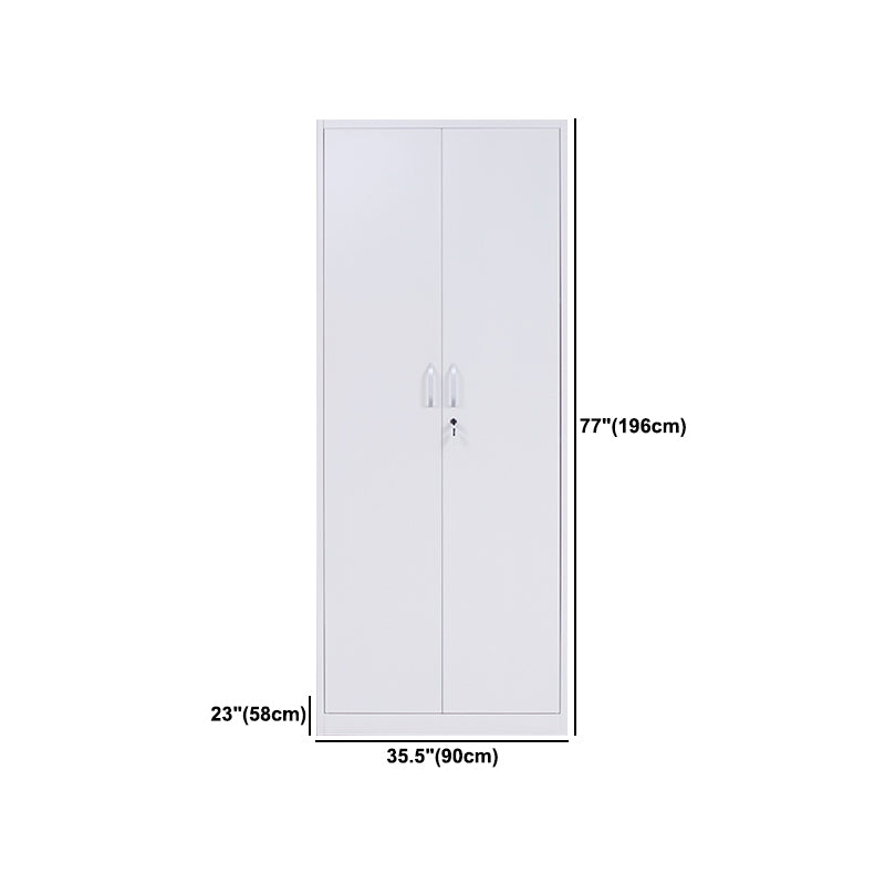 Contemporary Two Doors Wardrobe Armoire Steel Wardrobe Closet