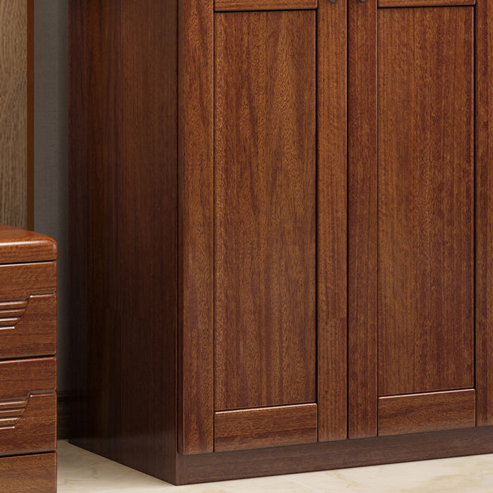 Traditional Walnut Wood Storage Cabinet Brown Cabinet for Home