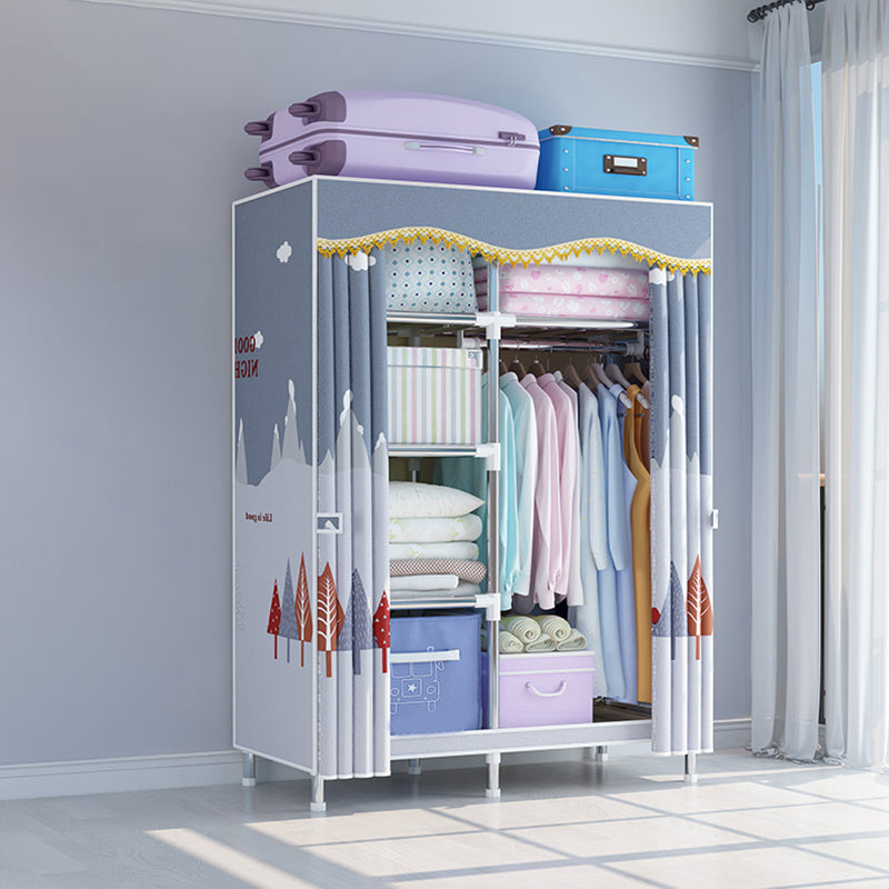 Contemporary Wardrobe Armoire with Legs Metal Wardrobe Cabinet